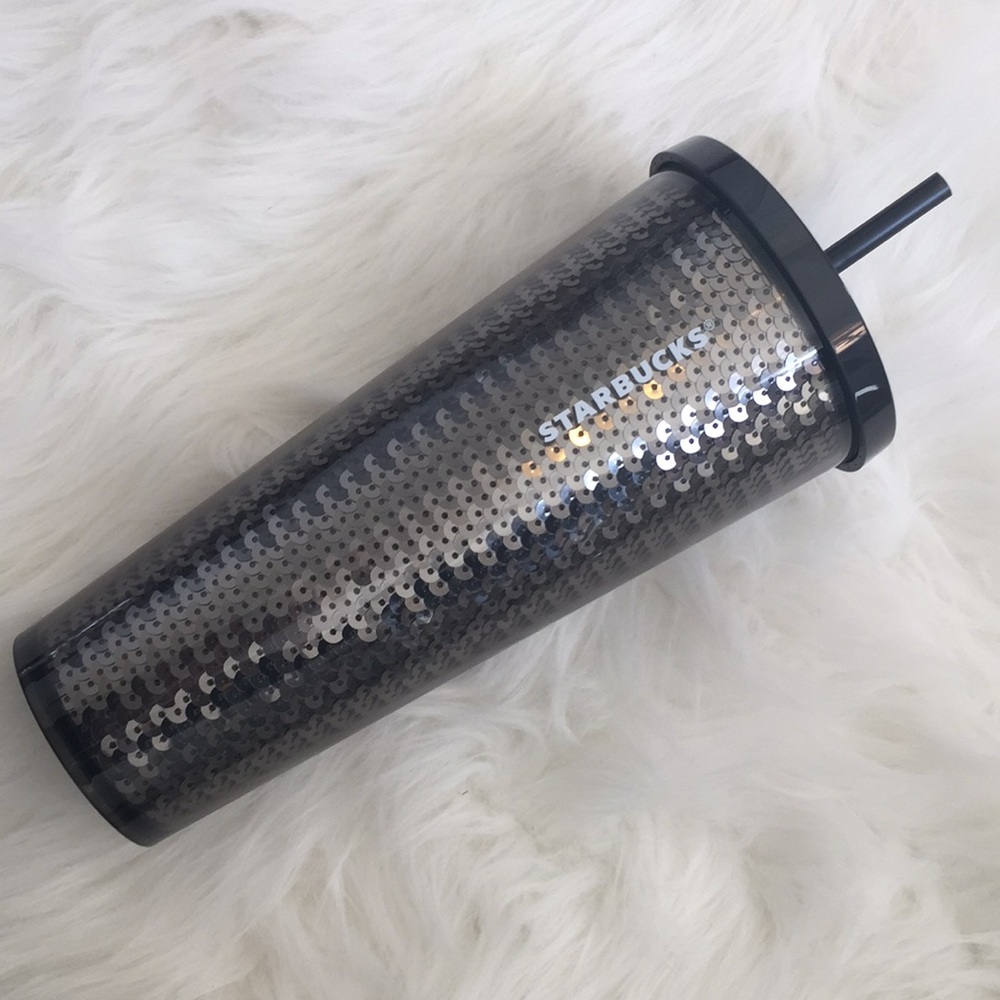 Black sequin Starbucks cup